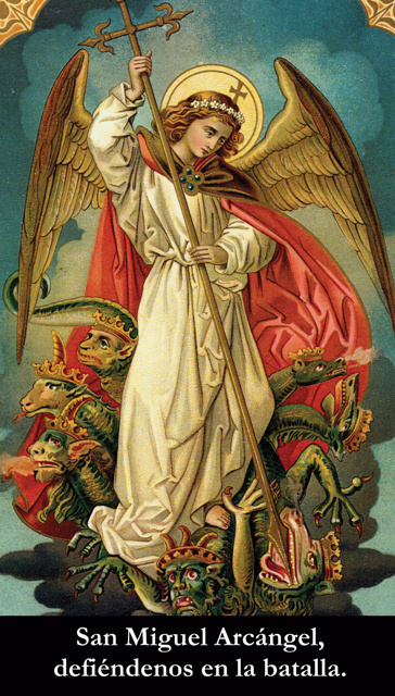 SEPTEMBER 29th:*SPANISH* St. Michael the Archangel Prayer Card***BUYONEGETONEFREE***